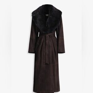 NOUR HAMMOUR Briona Luxurious Suede Coat